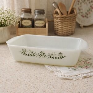 Vintage Milk Glass Baking Dish USA Oven Safe White Rectangular Casserole 427